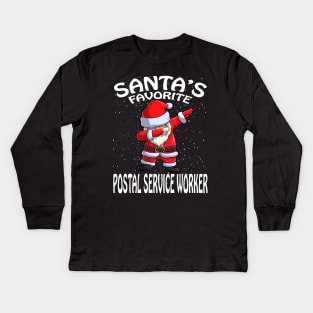 Santas Favorite Postal Service Worker Christmas Kids Long Sleeve T-Shirt